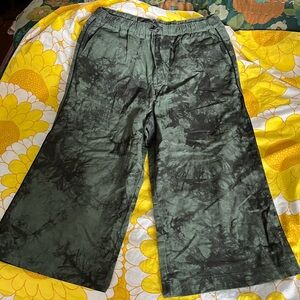 Wildfang | L | Green Tie-Dye Ankle Pants